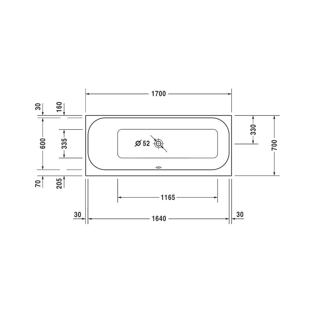 Duravit Happy D.2 Plus Whirlwanne rechteckig, Einbau, 700x1700x480mm Combi-Sys... DURAVIT-760310000CE1000 4053424071930 (Abb. 6)