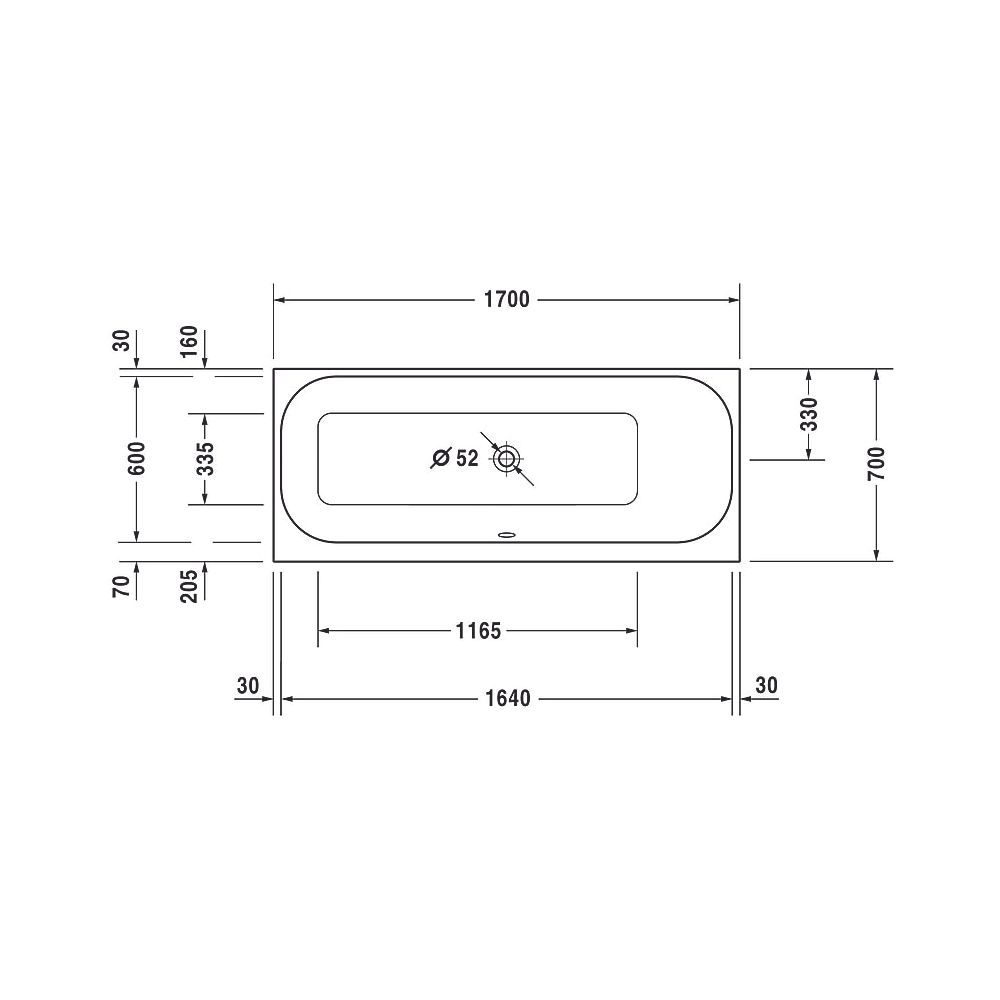 Duravit Happy D.2 Plus Whirlwanne rechteckig, Einbau, 700x1700x480mm Air-Syste... DURAVIT-760311000AS0000 4053424453378 (Abb. 6)