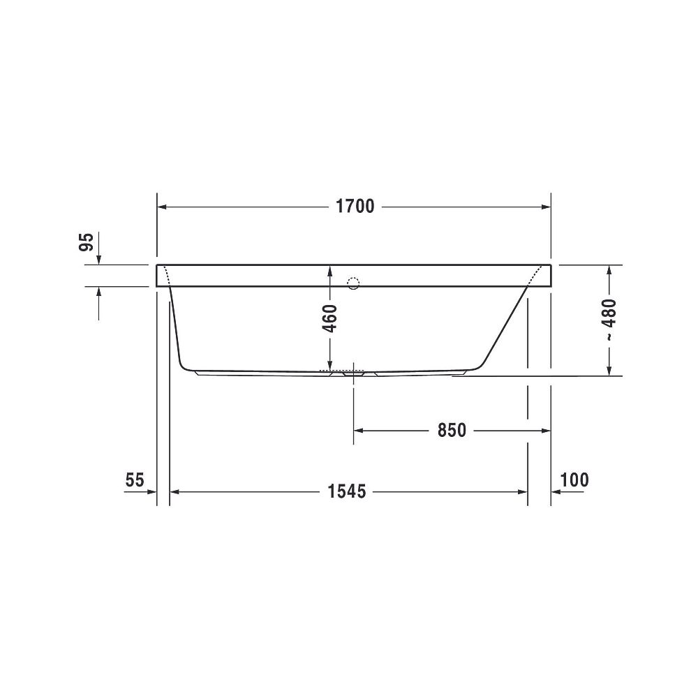 Duravit Happy D.2 Plus Whirlwanne rechteckig, Einbau, 700x1700x480mm Air-Syste... DURAVIT-760311000AS0000 4053424453378 (Abb. 7)