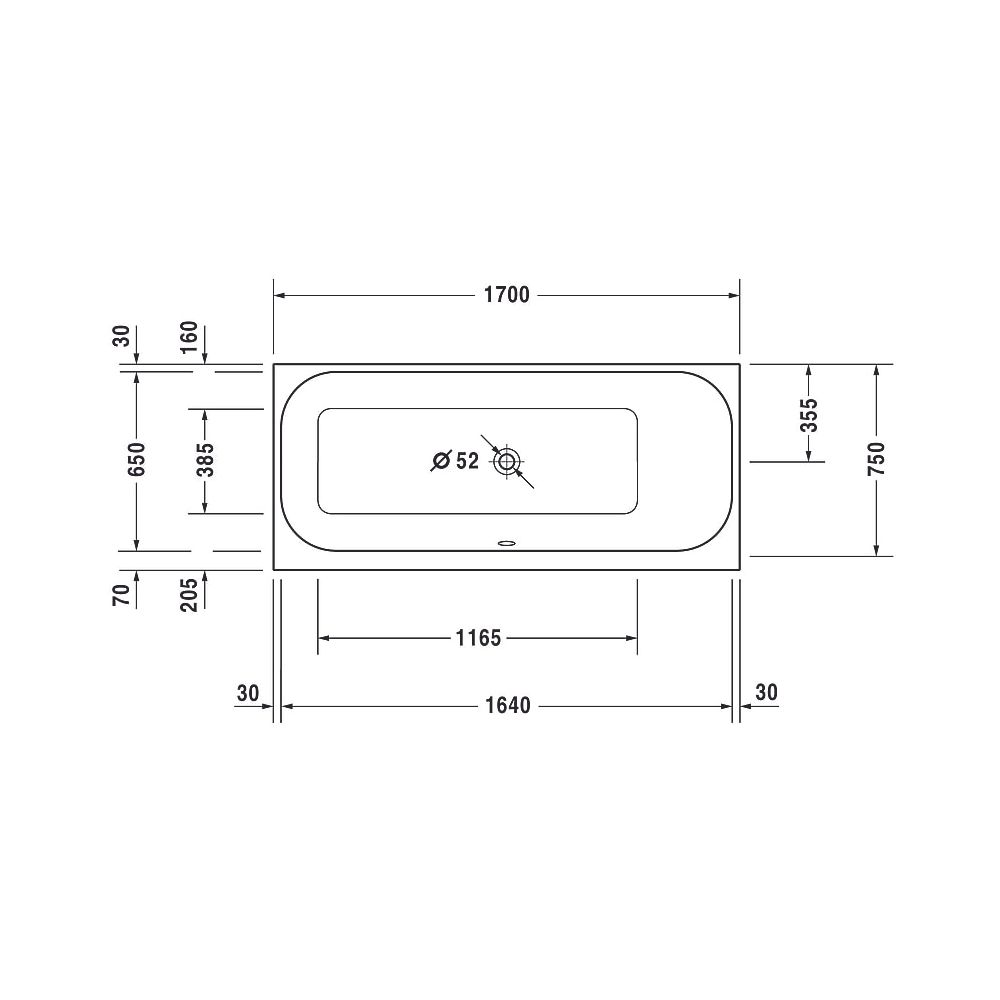 Duravit Happy D.2 Plus Whirlwanne rechteckig, Einbau, 750x1700x480mm Air-Syste... DURAVIT-760313000AS0000 4053424453392 (Abb. 6)