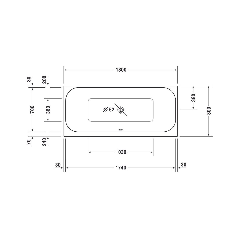 Duravit Happy D.2 Plus Whirlwanne rechteckig Einbau 800x1800x480mm Air-System,... DURAVIT-760314000AS0000 4053424453408 (Abb. 5)