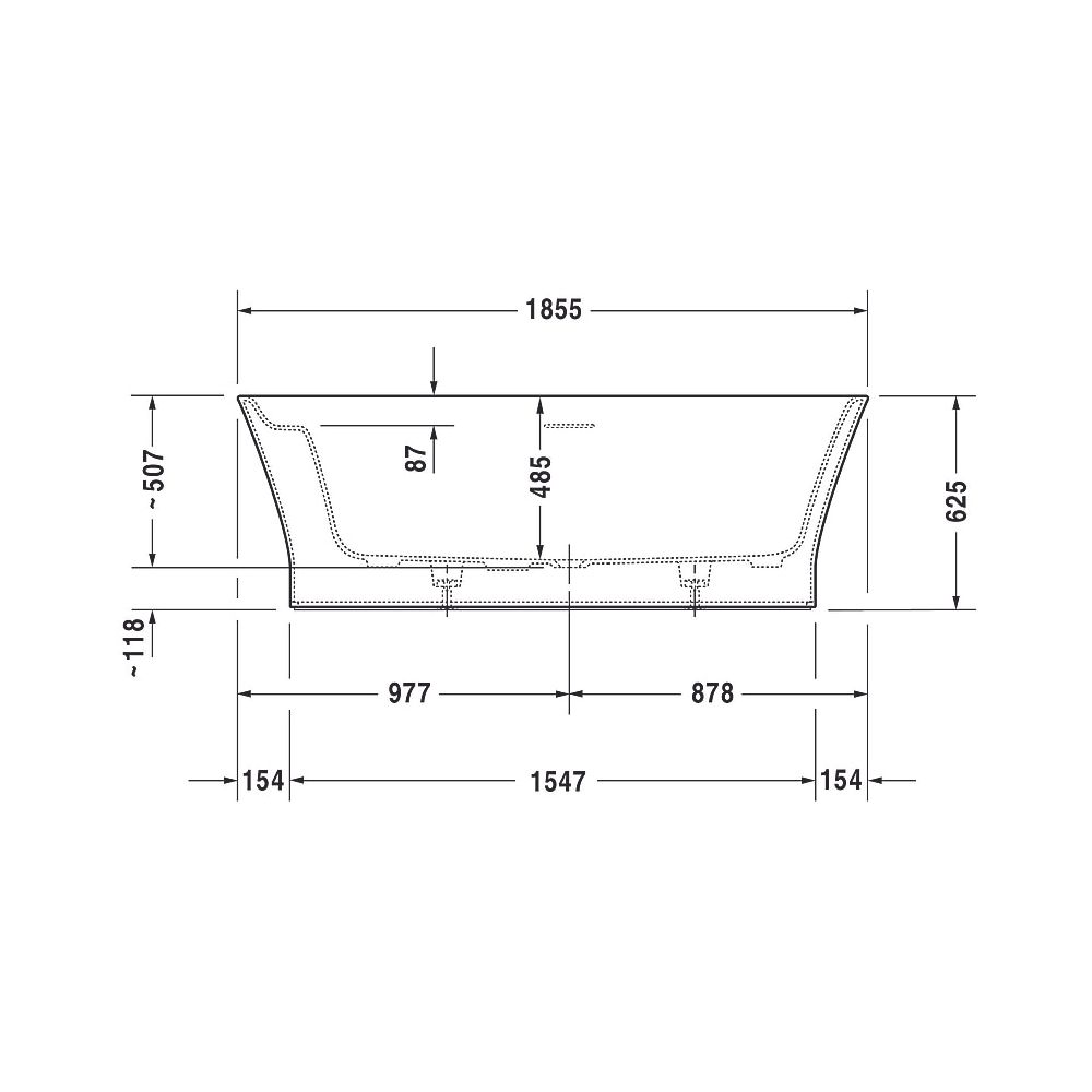 Duravit Cape Cod Whirlwanne Oval, Freistehend, 885x1855x507mm, Air-System, 2 ... DURAVIT-760330000AS0000 4053424453477 (Abb. 12)