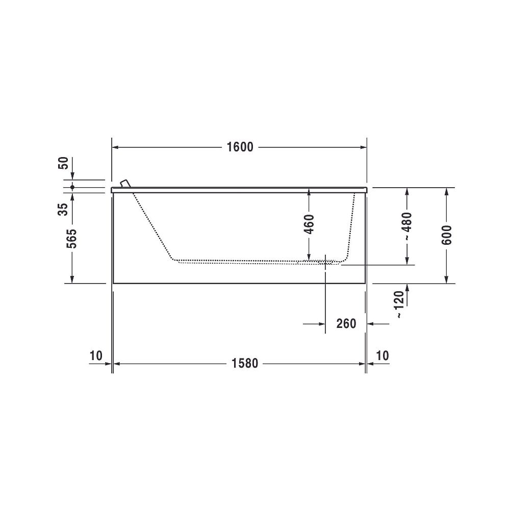 Duravit Starck Wannen Whirlwanne Rechteckig, Einbau, 700x1600x480mm Jet-Syste... DURAVIT-760333000JS1000 4053424072579 (Abb. 17)