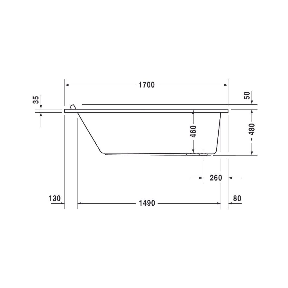 Duravit Starck Wannen Whirlwanne Rechteckig, Einbau, 700x1700x480mm Air-Syste... DURAVIT-760334000AS0000 4053424453514 (Abb. 16)
