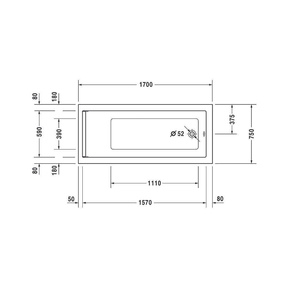 Duravit Starck Wannen Whirlwanne Rechteckig, Einbau, 750x1700x480mm Air-Syste... DURAVIT-760335000AS0000 4053424453521 (Abb. 15)