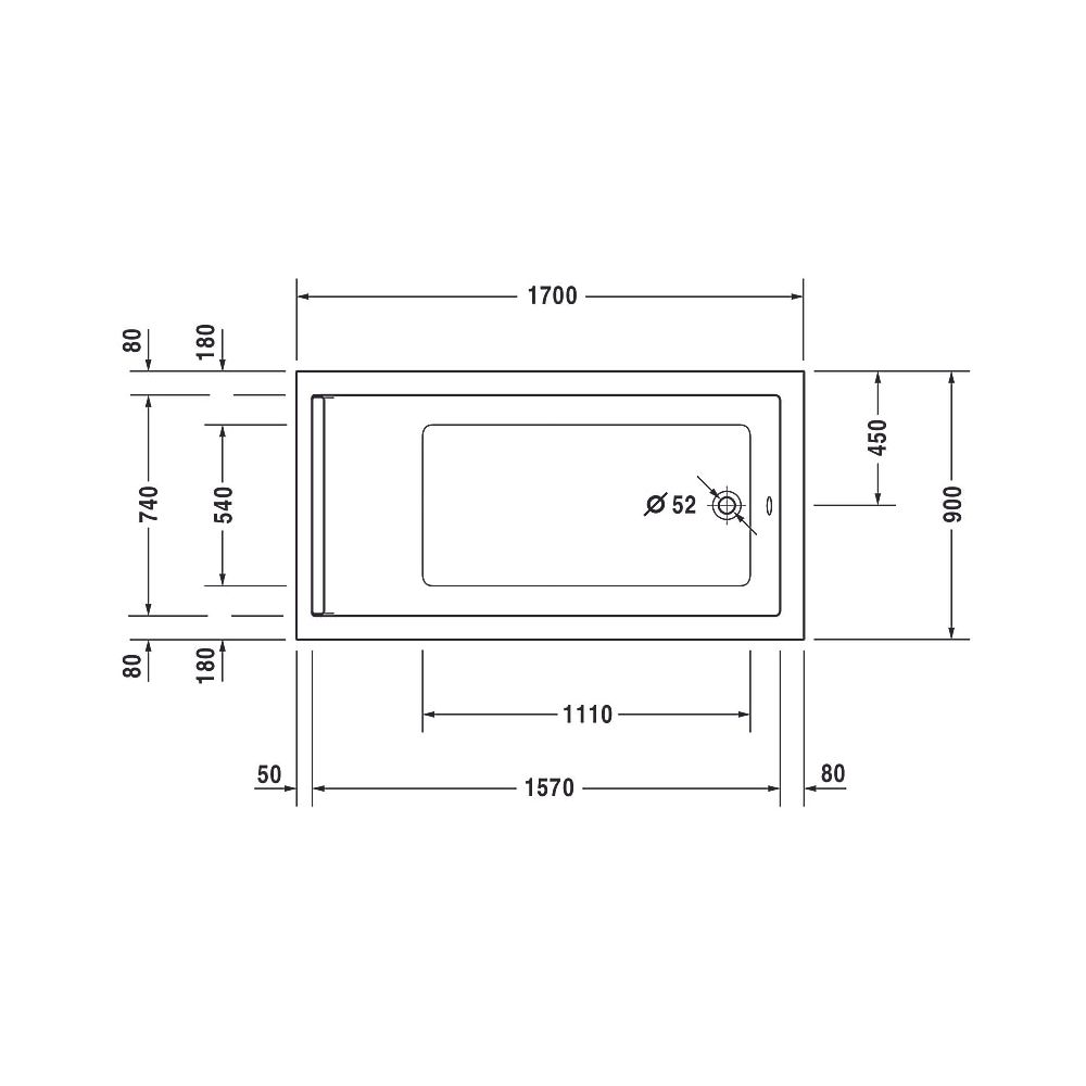 Duravit Starck Wannen Whirlwanne Rechteckig, Einbau, 900x1700x480mm Air-Syste... DURAVIT-760337000AS0000 4053424453545 (Abb. 15)