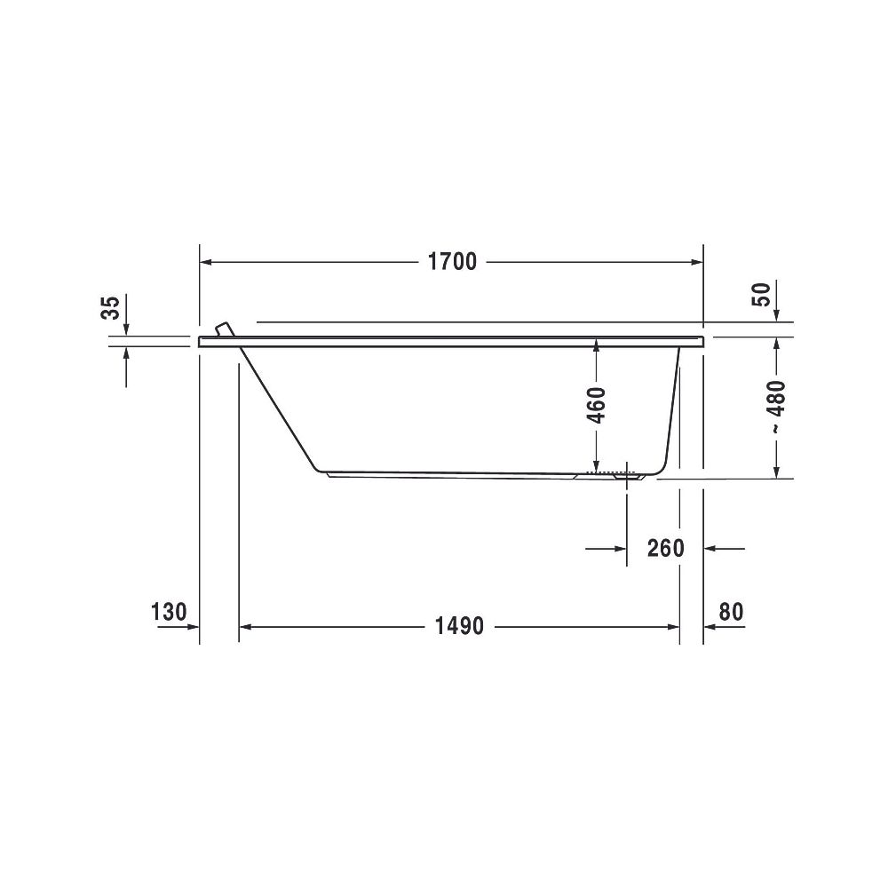 Duravit Starck Wannen Whirlwanne Rechteckig, Einbau, 900x1700x480mm Air-Syste... DURAVIT-760337000AS0000 4053424453545 (Abb. 16)