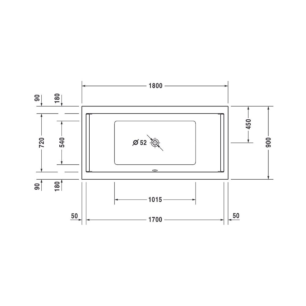 Duravit Starck Wannen Whirlwanne Rechteckig, Einbau, 900x1800x480mm Combi-Sys... DURAVIT-760339000CP1000 4053424072883 (Abb. 10)