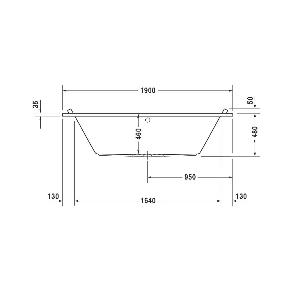 Duravit Starck Wannen Whirlwanne rechteckig Einbau, 900x1900x480mm Air-System,... DURAVIT-760340000AS0000 4053424453576 (Abb. 8)