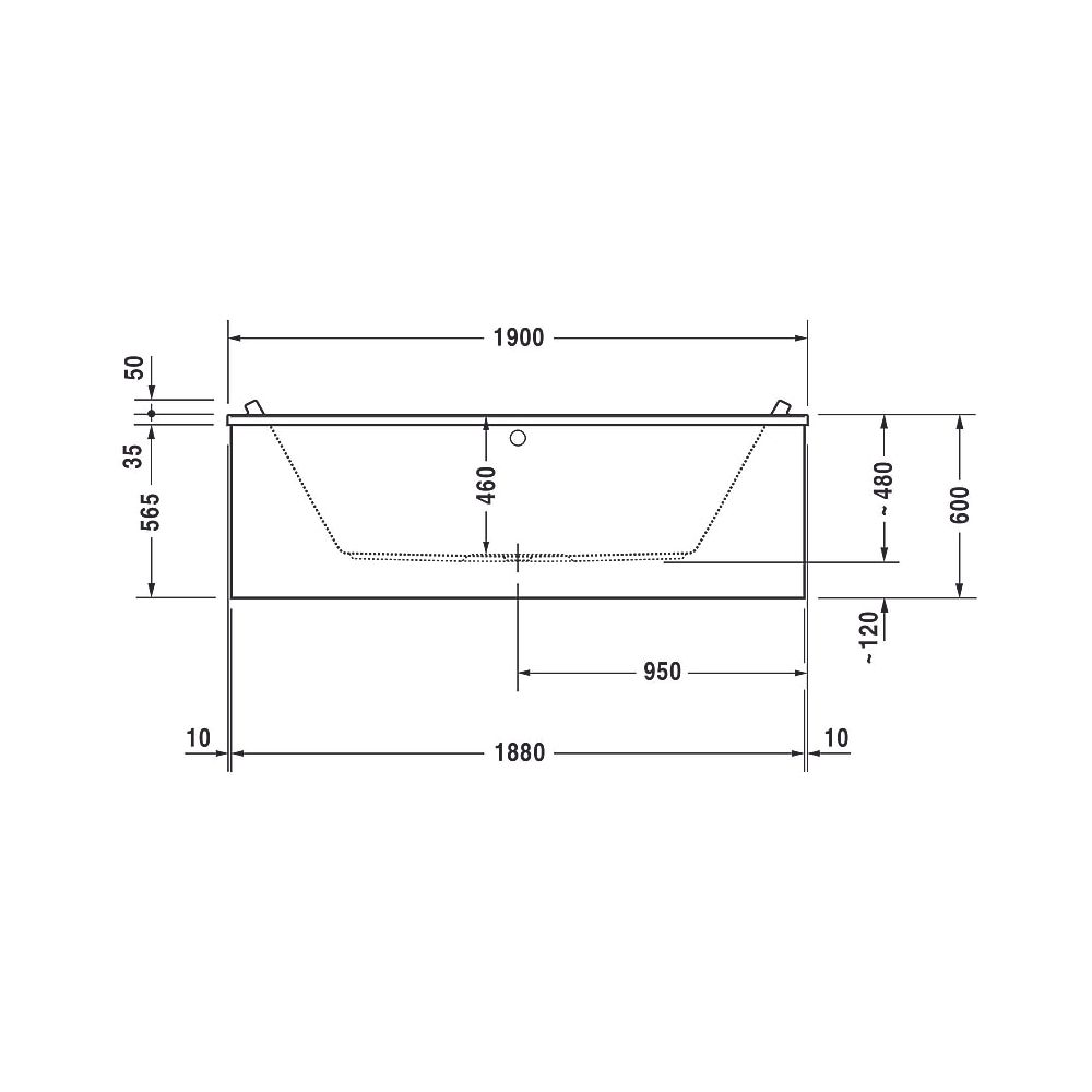 Duravit Starck Wannen Whirlwanne rechteckig Einbau, 900x1900x480mm Air-System,... DURAVIT-760340000AS0000 4053424453576 (Abb. 9)