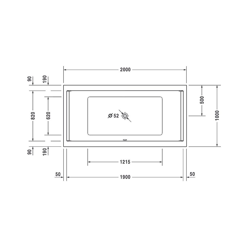 Duravit Starck Wannen Whirlwanne Rechteckig, Einbau, 1000x2000x480mm Combi-Sys... DURAVIT-760341000CP1000 4053424072982 (Abb. 7)
