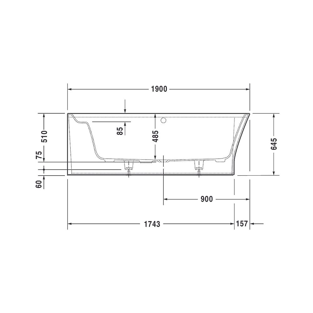 Duravit Cape Cod Whirlwanne Halbrund, Ecke L, 900x1900x510mm, Air-System, 1 Rü... DURAVIT-760362000AS0000 4053424453590 (Abb. 5)