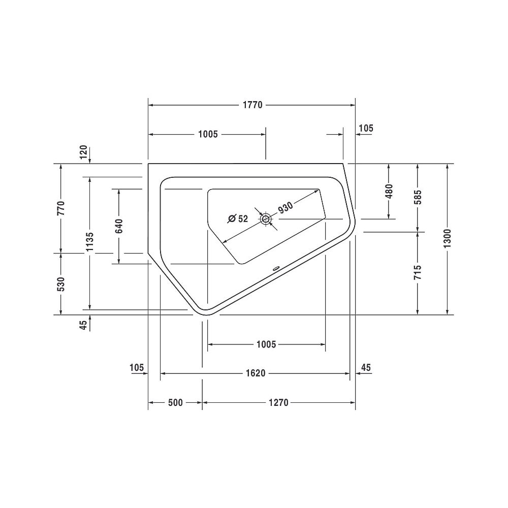 Duravit Paiova Whirlwanne 5 Fünfeck Einbau Ecke L 1300x1770x460mm Air-System 2... DURAVIT-760390000AS0000 4053424453736 (Abb. 4)