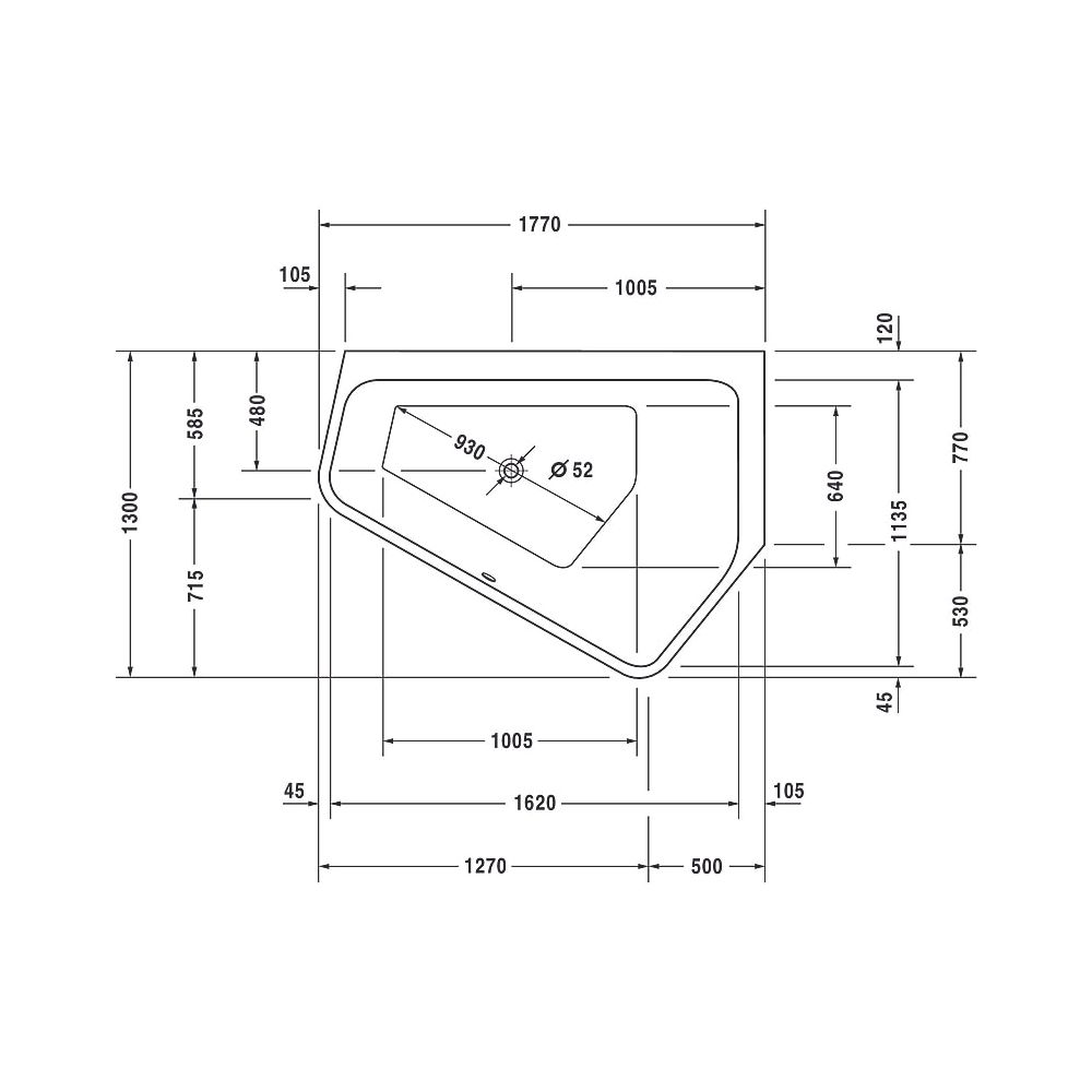 Duravit Paiova Whirlwanne 5 Fünfeck Einbau Ecke R 1300x1770x460mm Combi-System... DURAVIT-760391000CP1000 4053424073699 (Abb. 4)