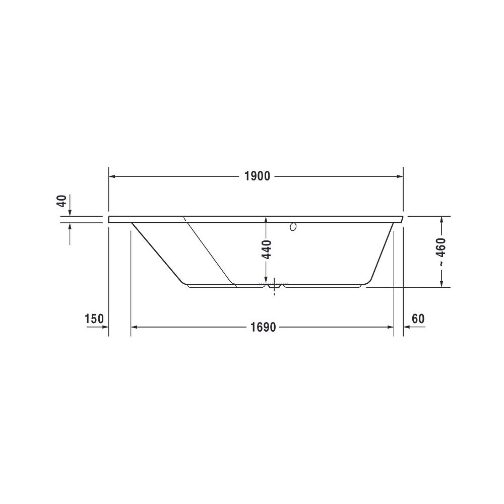 Duravit Paiova Whirlwanne 5 Fünfeck Einbau Ecke L 1400x1900x460mm Air-System 2... DURAVIT-760392000AS0000 4053424453750 (Abb. 5)