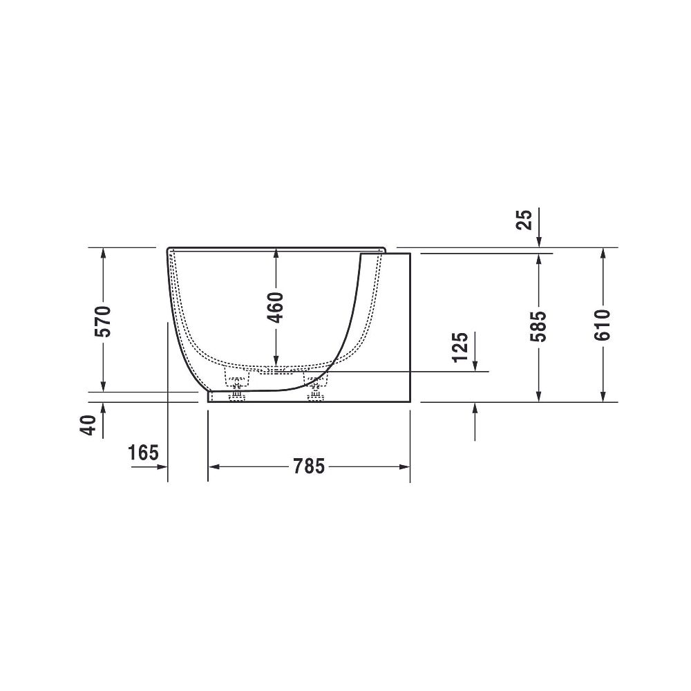Duravit Luv Whirlwanne Oval, Ecke L, 950x1850x610mm, Air-System, 2 Rückenschrä... DURAVIT-760431000AS0000 4053424453941 (Abb. 6)