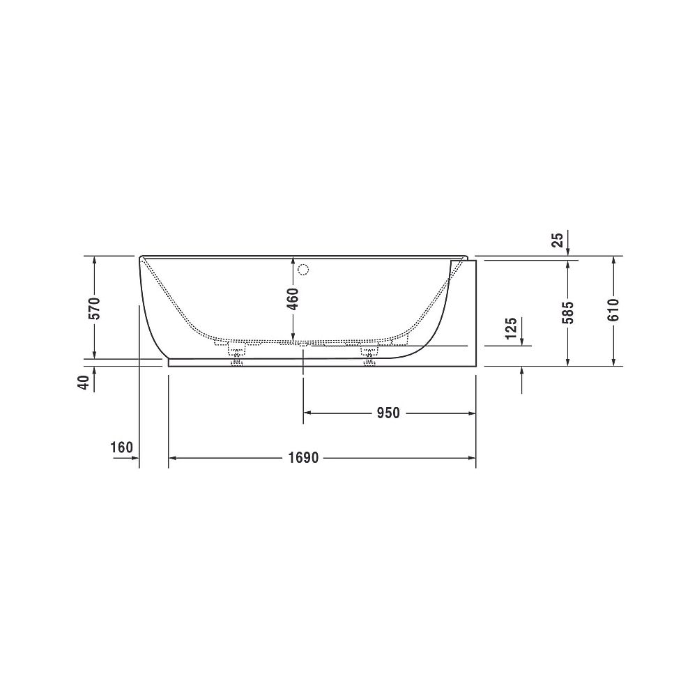 Duravit Luv Whirlwanne Oval, Ecke R, 950x1850x610mm, Air-System, 2 Rückenschrä... DURAVIT-760432000AS0000 4053424453958 (Abb. 7)