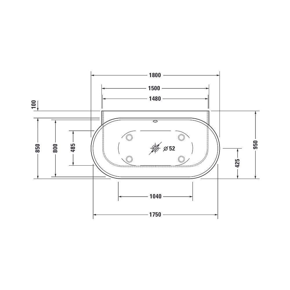 Duravit Luv Whirlwanne Oval, Vorwand, 950x1800x610mm, Air-System, 2 Rückenschr... DURAVIT-760433000AS0000 4053424453965 (Abb. 5)