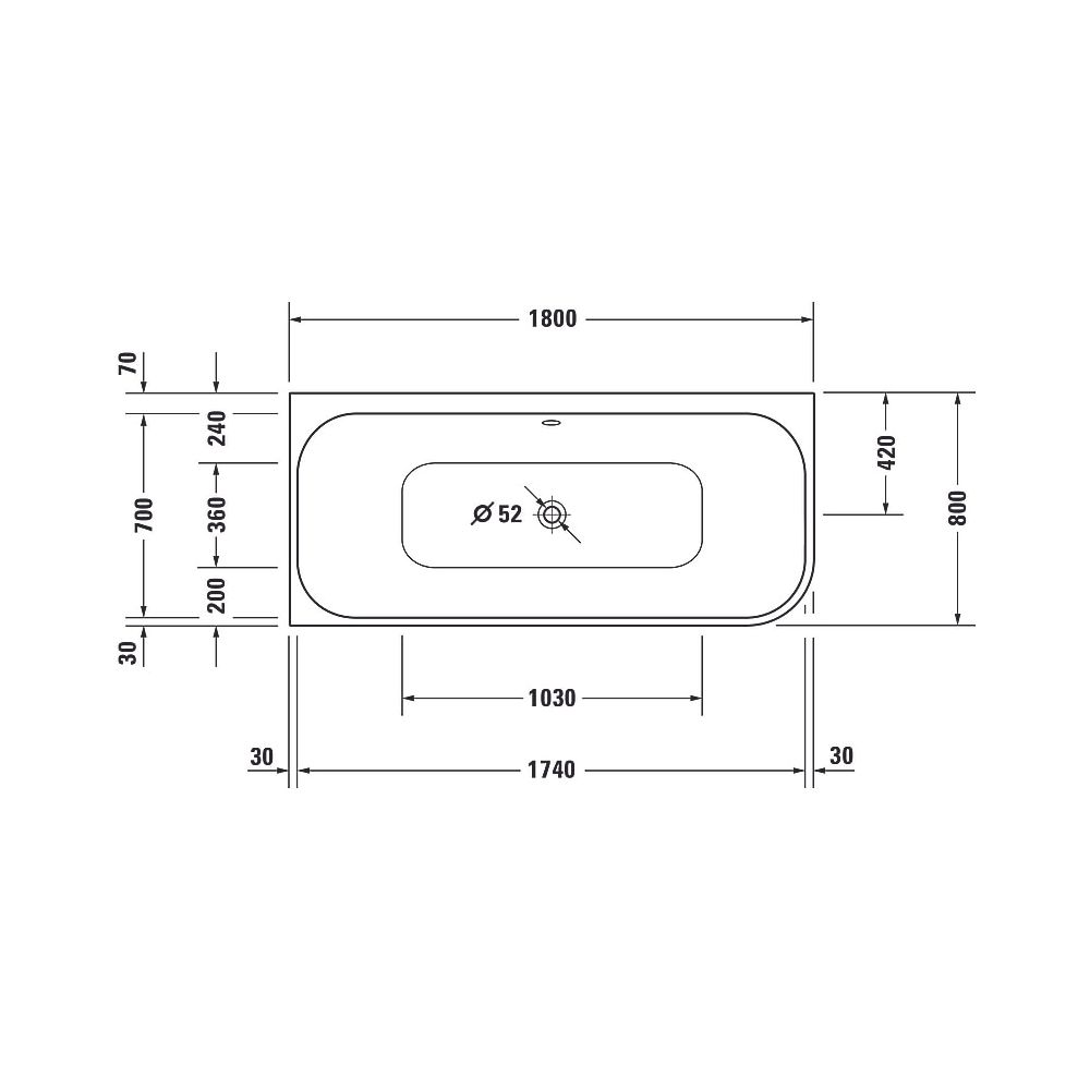 Duravit Happy D.2 Plus Whirlwanne rechteckig, Ecke L, 800x1800x480mm, Jet-Syst... DURAVIT-760449800JS1000 4053424736129 (Abb. 4)