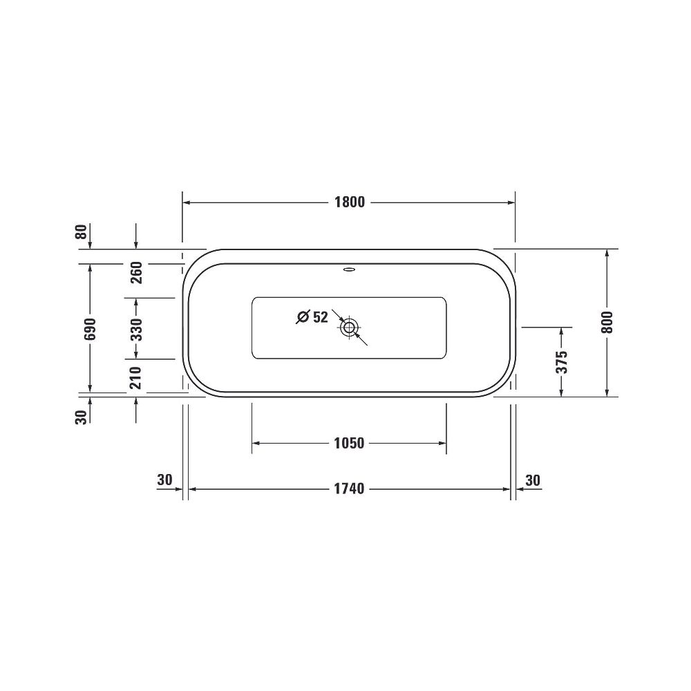 Duravit Happy D.2 Plus Whirlwanne rechteckig, Freistehend, 800x1800x480mm Air-... DURAVIT-760453800AS0000 4053424892368 (Abb. 4)