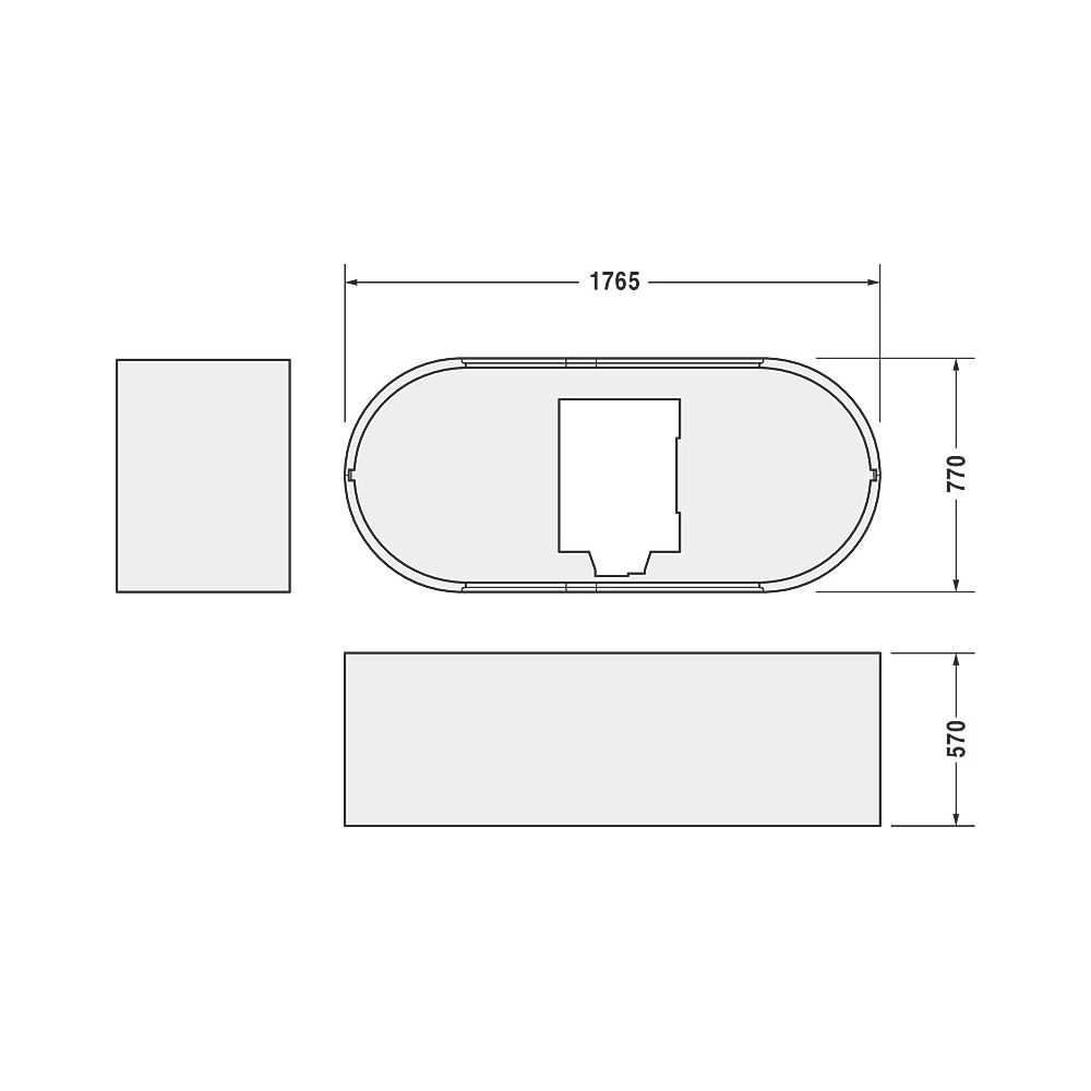 Duravit Starck Badewannenträger 770x1770x570mm, Oval, gerade Seitenwand für 70... DURAVIT-790414000000000 4021534277801 (Abb. 2)