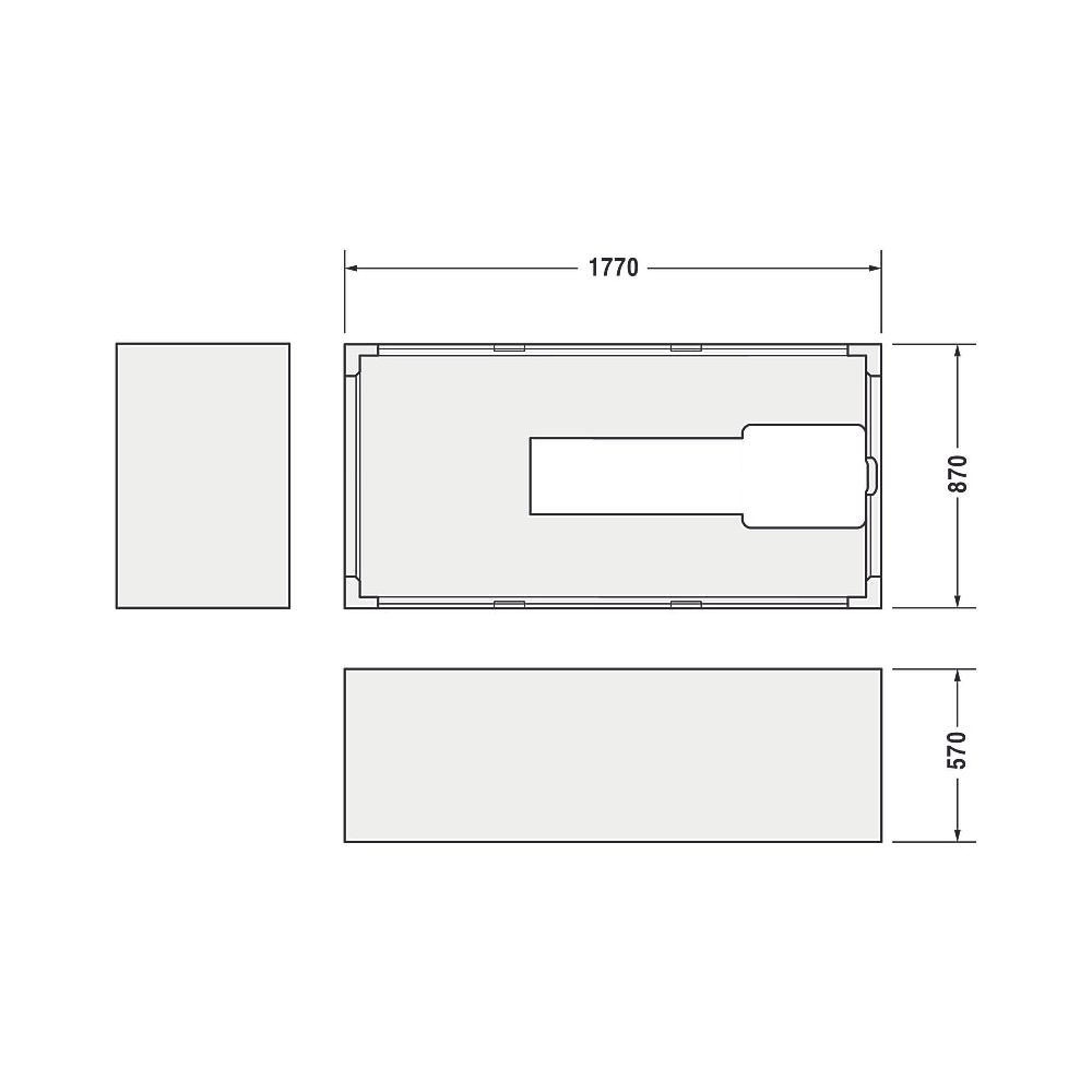 Duravit Starck Badewannenträger 870x1770x570mm, Rechteckig, gerade Seitenwand ... DURAVIT-790450000000000 4021534306334 (Abb. 3)