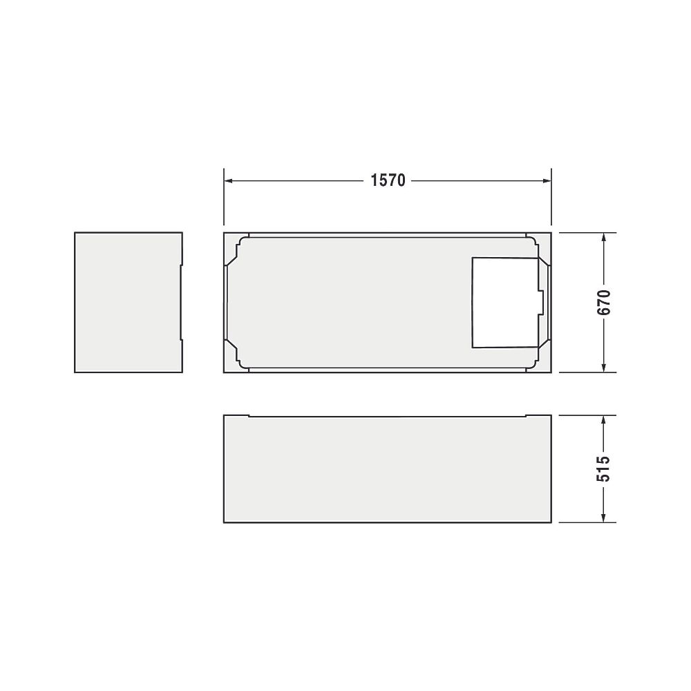 Duravit D-Code Badewannenträger 670x1570x515mm, Rechteckig, gerade Seitenwand ... DURAVIT-790470000000000 4021534401749 (Abb. 3)