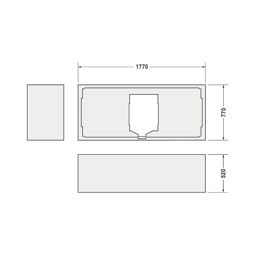 Duravit D-Code Badewannenträger 770x1770x520mm, Rechteckig, gerade Seitenwand ... DURAVIT-790475000000000 4021534401763 (Abb. 3)