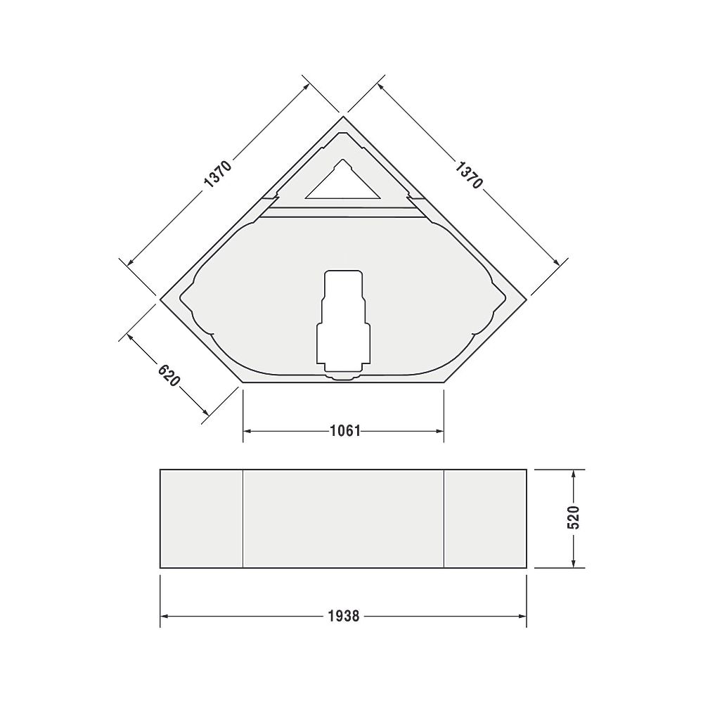 Duravit D-Code Badewannenträger 370x1370x520mm, Rechteckig, gerade Seitenwand ... DURAVIT-790476000000000 4021534401817 (Abb. 3)