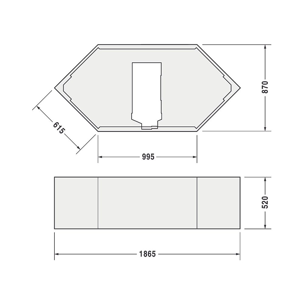 Duravit D-Code Badewannenträger 870x1870x520mm, Rechteckig, gerade Seitenwand ... DURAVIT-790477000000000 4021534401831 (Abb. 3)