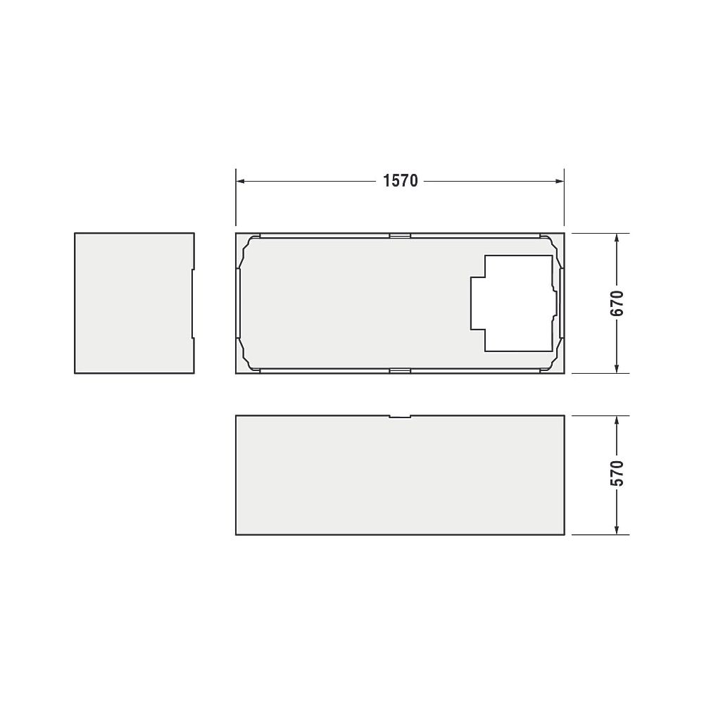 Duravit Starck Badewannenträger 670x1570x570mm, Rechteckig, gerade Seitenwand ... DURAVIT-791441000000000 4021534823916 (Abb. 3)