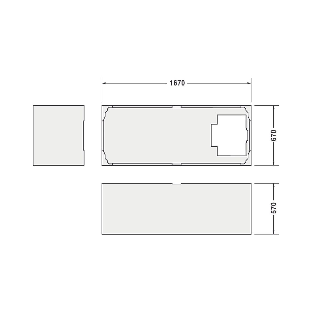 Duravit Starck Badewannenträger 670x1670x570mm, Rechteckig, gerade Seitenwand ... DURAVIT-791442000000000 4021534823923 (Abb. 3)