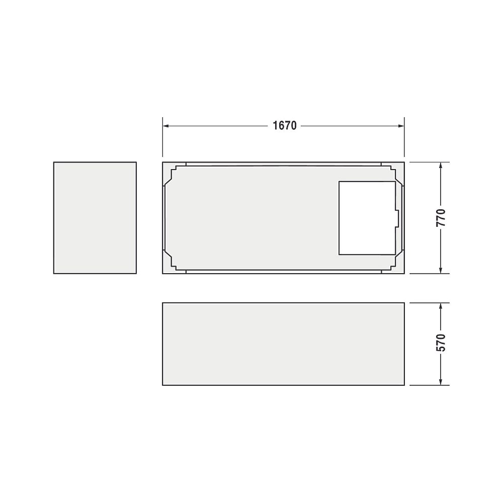 Duravit Starck Badewannenträger 770x1670x570mm, Rechteckig, gerade Seitenwand ... DURAVIT-791444000000000 4021534823862 (Abb. 3)