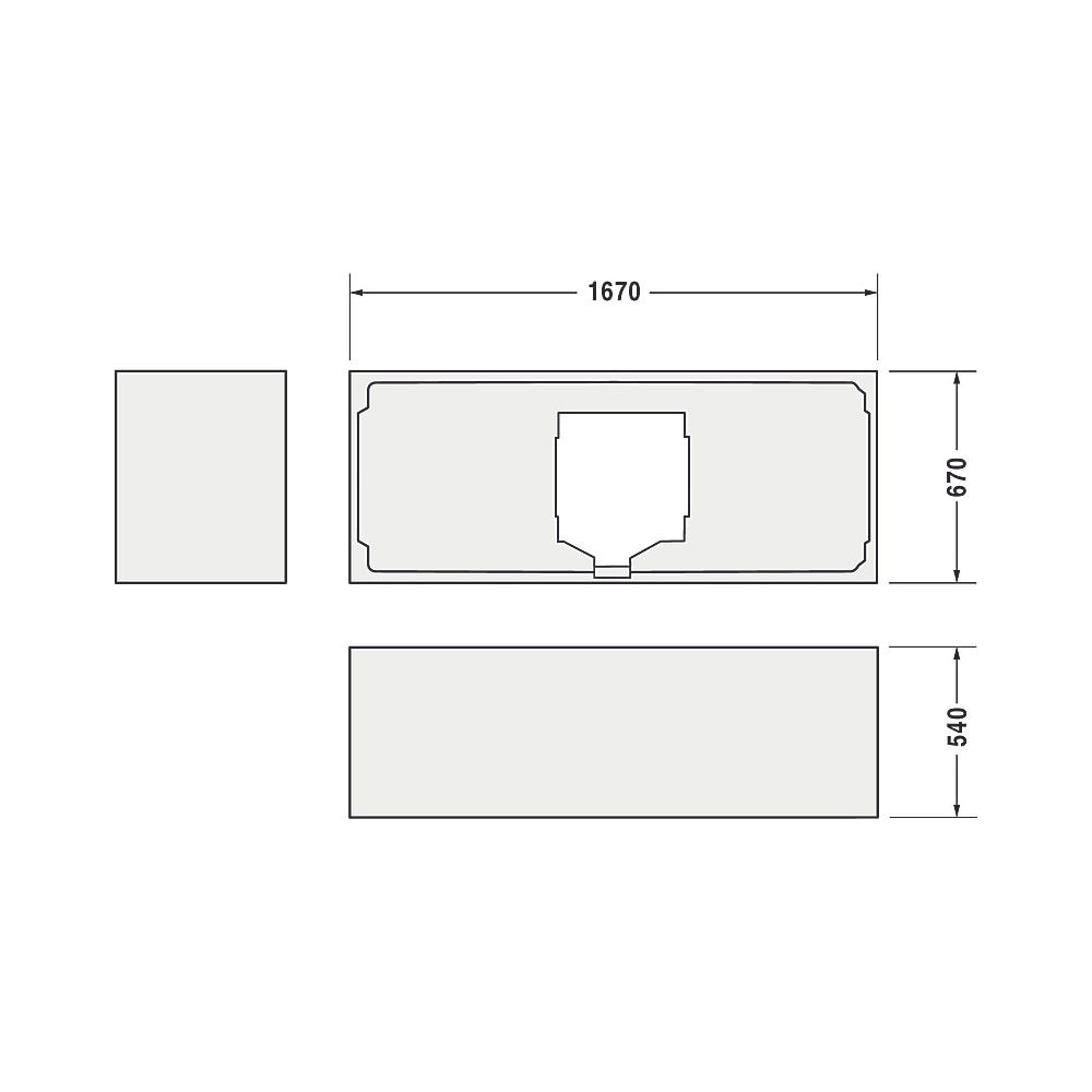 Duravit Happy D.2 Badewannenträger 670x1670x540mm, Rechteckig, gerade Seitenwa... DURAVIT-791470000000000 4021534881930 (Abb. 3)