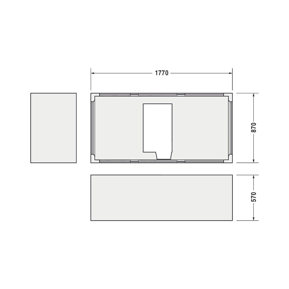 Duravit Starck Badewannenträger 870x1770x600mm, Rechteckig, gerade Seitenwand ... DURAVIT-792400000000000 4021534988905 (Abb. 2)
