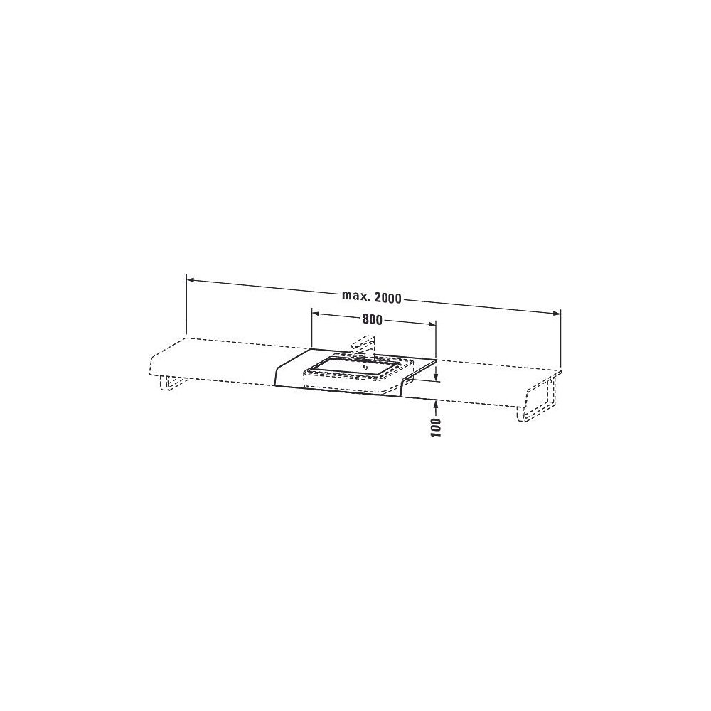 Duravit DuraStyle Konsole variabel 550x800-2000x100mm, wandhäng., Betongrau Matt, ... DURAVIT-DS828C00707 4053424633183 (Abb. 2)