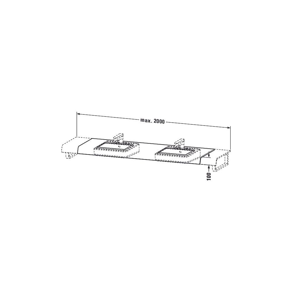 Duravit DuraStyle Konsole variabel 550x800-2000x100mm, wandhäng., Natur Eiche Matt... DURAVIT-DS829C03030 4063382149732 (Abb. 2)