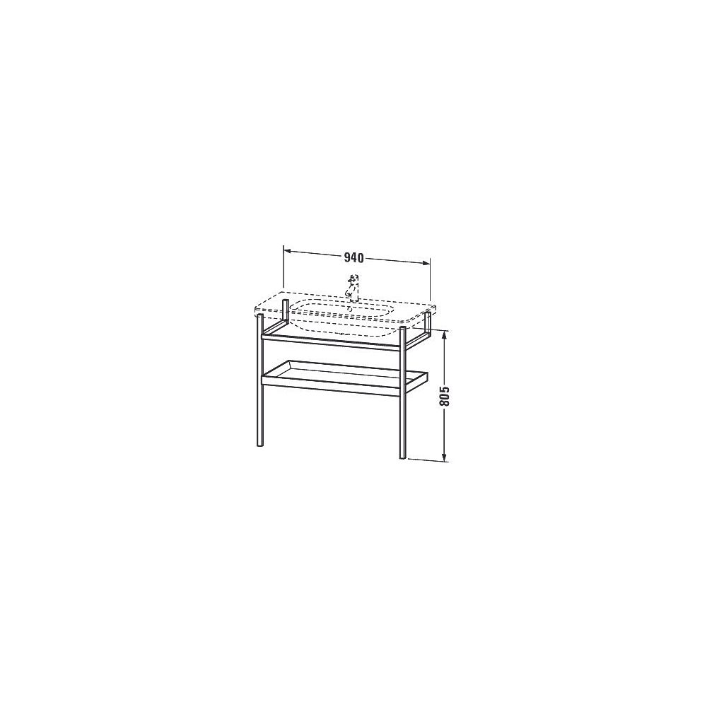 Duravit DuraStyle Holzgestell 440x940x805mm, Eckig, mit Handtuchhalter/Ablage, Eur... DURAVIT-DS988300776 4053424633626 (Abb. 5)
