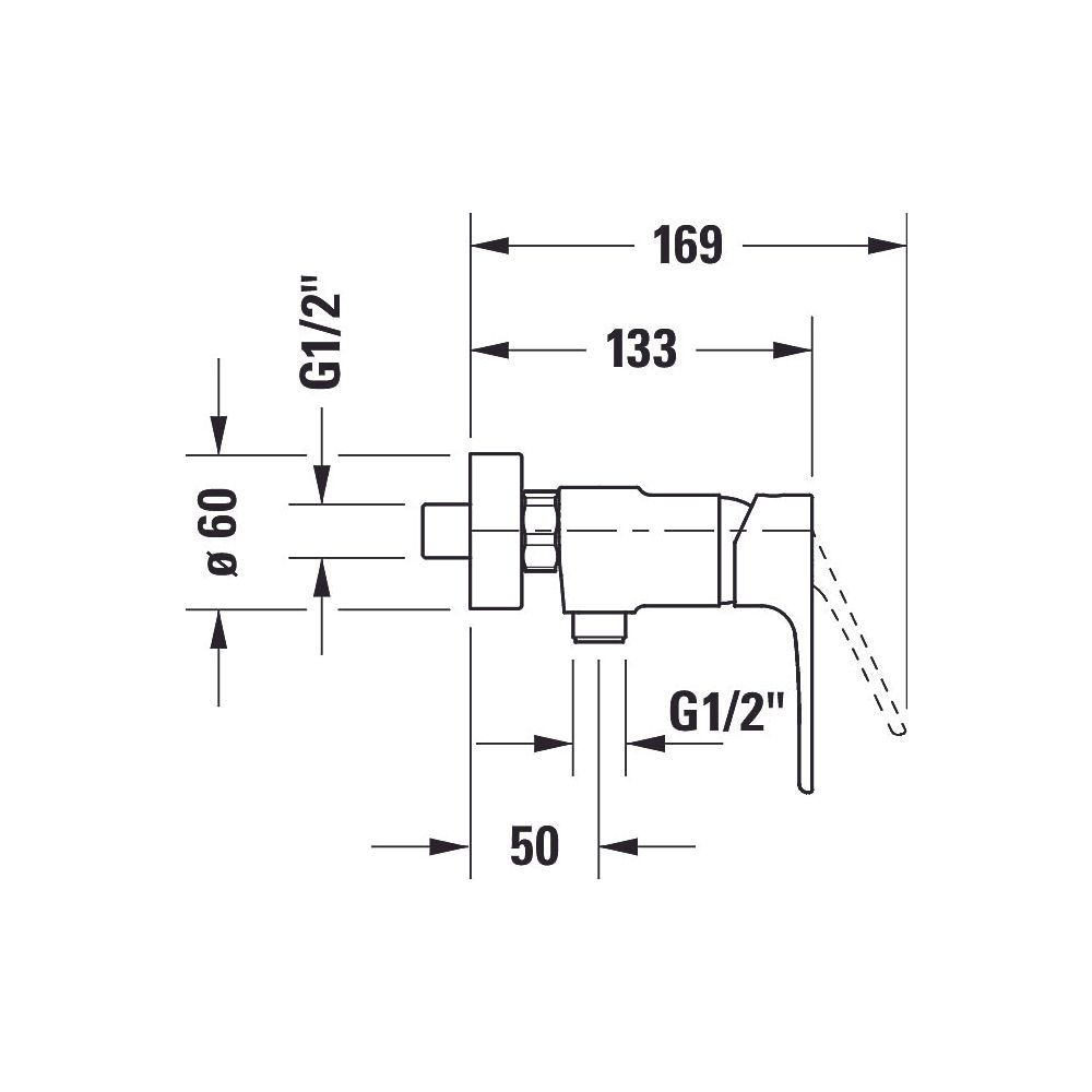Duravit B.1 Einhebel-Brausemischer Aufputz, Chrom HG, Keramikm. Ausladung 133 mm,... DURAVIT-B14230000010 7612158494223 (Abb. 8)