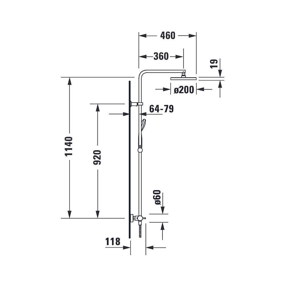Duravit B.1 Duschsystem, Chrom, Thermostat, Hand- und Kopfbrause 250mm, 11l/min,... DURAVIT-B14280008010 4053424865799 (Abb. 11)