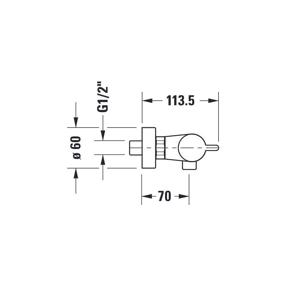 Duravit Brausethermostat B.2 Aufputz, Chrom HG, Thermostatk. Ausladung 70 mm, S-... DURAVIT-B24220000010 7612158494391 (Abb. 10)