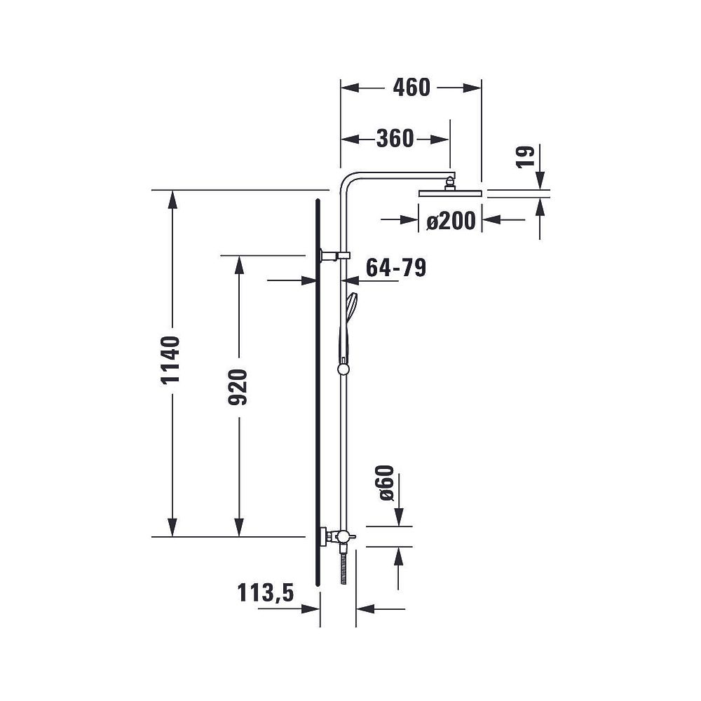 Duravit B.2 Duschsystem, Chrom, Thermostat, Hand- und Kopfbrause 250mm, 11l/min,... DURAVIT-B24280008010 4053424865805 (Abb. 11)