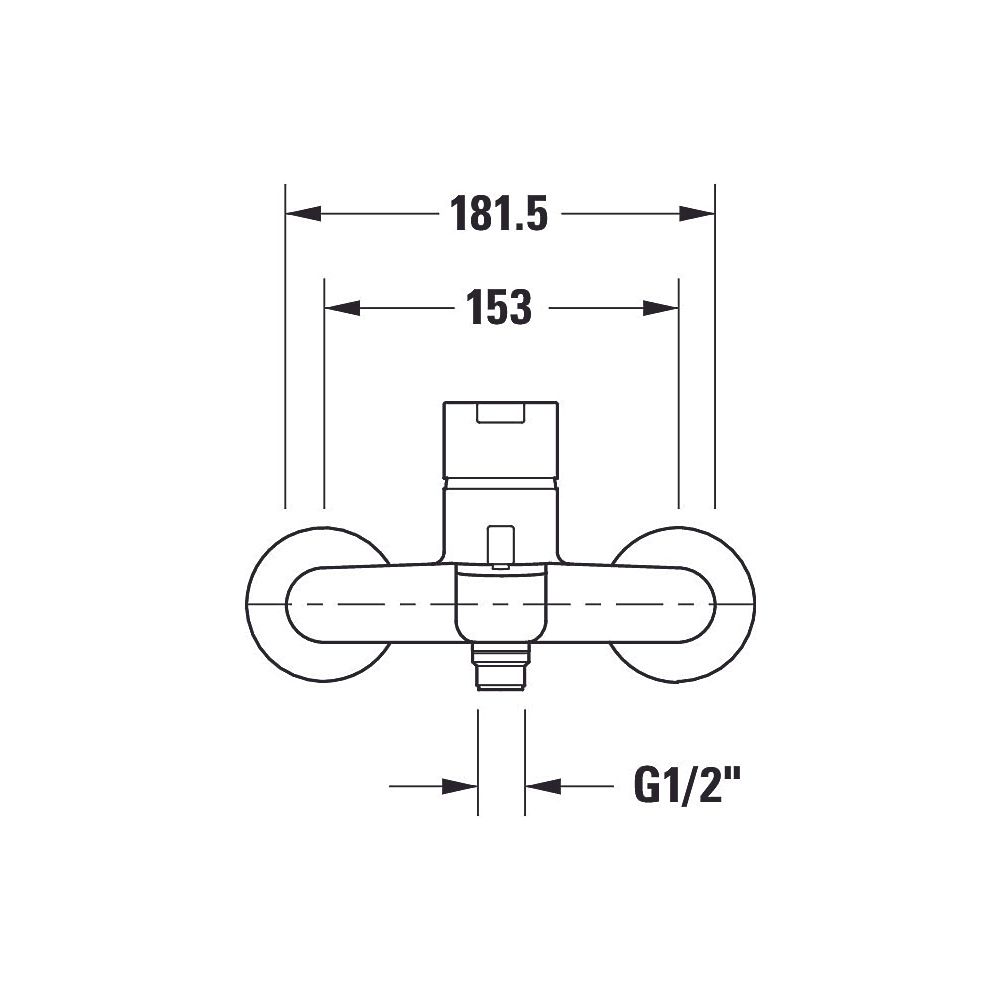 Duravit B.2 Einhebel-Wannenmischer Aufputz, Chrom, 19l/min, S-Anschlüsse 1/2" St... DURAVIT-B25230000010 7612158494407 (Abb. 13)