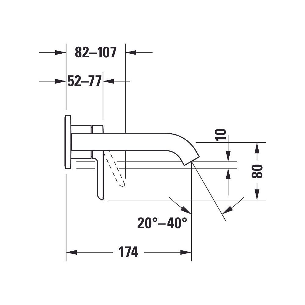 Duravit C.1 Einhebel-Waschtischmischer, Chrom, 5l/min, Hebelgriff, Ausladung 225... DURAVIT-C11070004010 7612158491918 (Abb. 12)