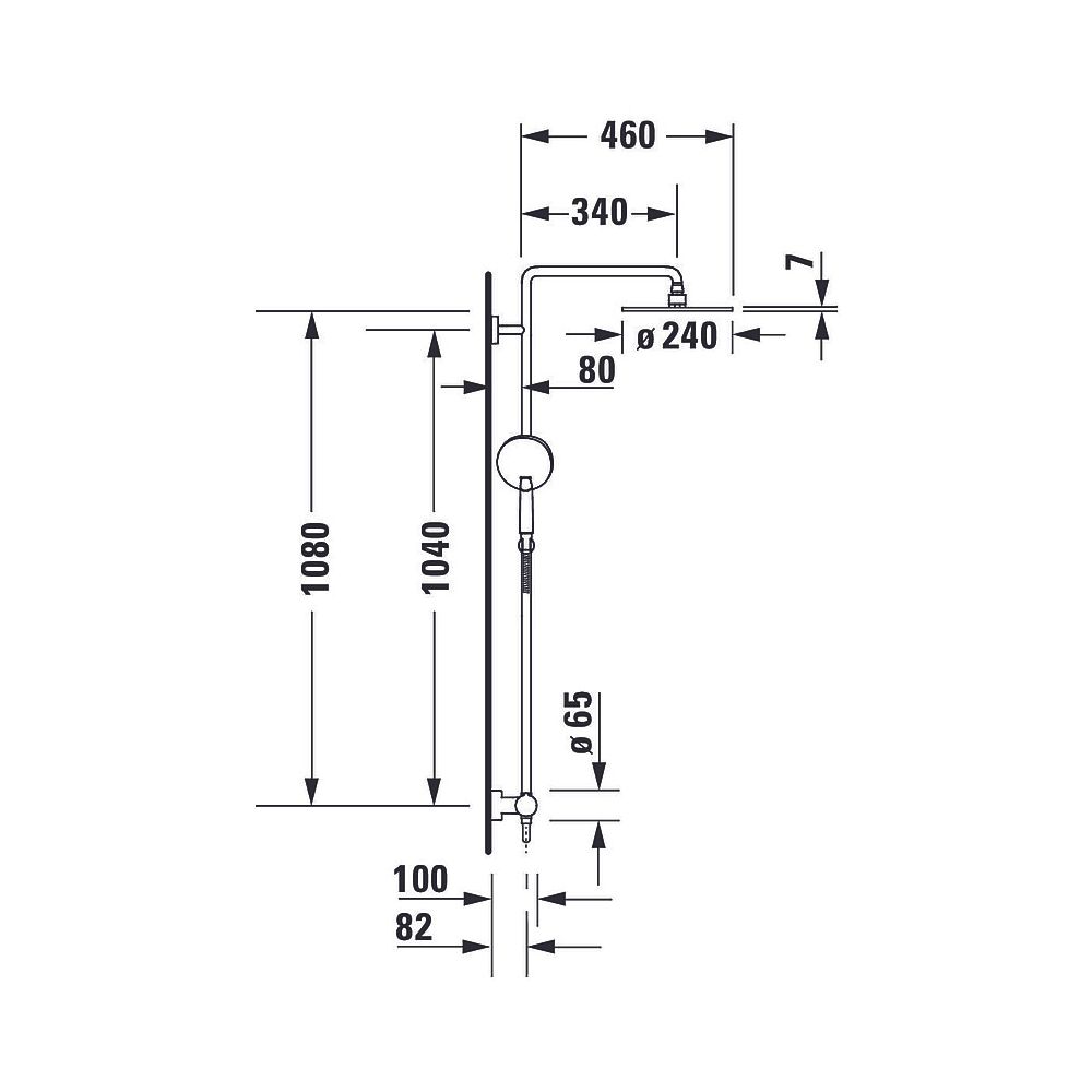 Duravit C.1 Duschsystem, Chrom, Thermostat, Kopfbrause 230mm, 12l/min, höhenvers... DURAVIT-C14280008010 4053424455280 (Abb. 12)
