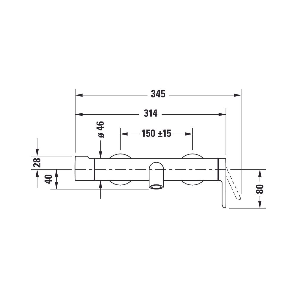 Duravit C.1 Einhebel-Wannenmischer Aufputz, Mattschwarz, AP, Ausladung 189mm, Ch... DURAVIT-C15230000010 7612158492113 (Abb. 12)