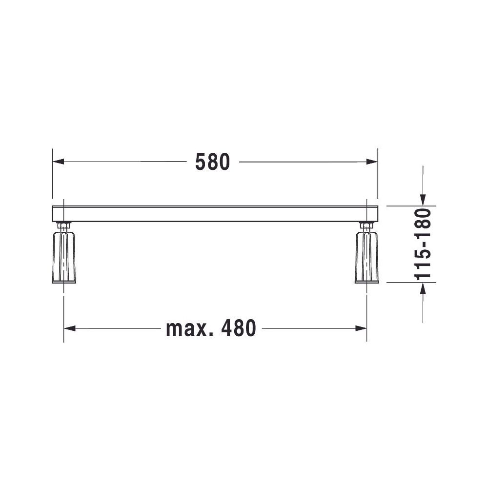 Duravit Fußgestell für D-Code Bade- und Duschwannen, Seitenlänge größer als 10... DURAVIT-790127000000000 4021534405846 (Abb. 5)