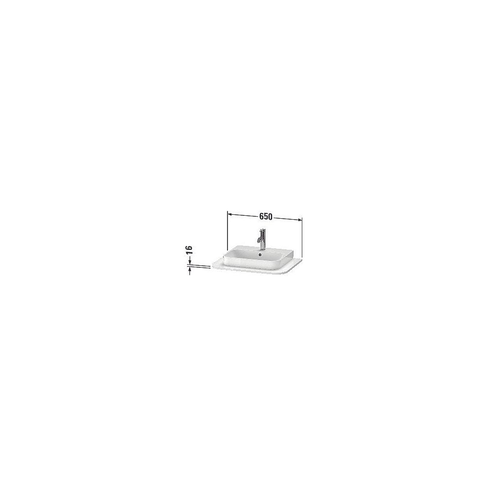Duravit Happy D.2 Konsole 480x650x16mm, Weiß Hochglanz, ohne Konsolenträger, 1 Aus... DURAVIT-HP031B02222 4053424867618 (Abb. 3)