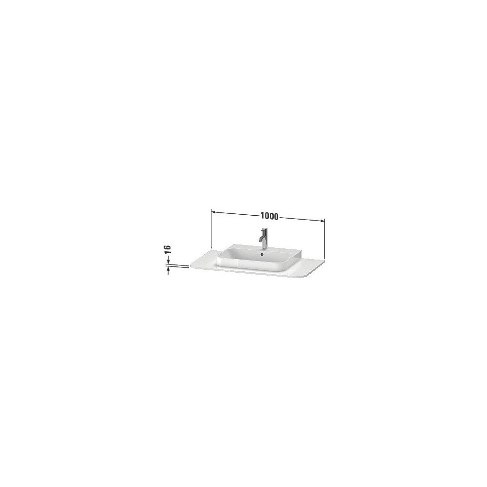 Duravit Happy D.2 Konsole 550x1000x16mm, Weiß Hochglanz, ohne Konsolenträger, 1 Au... DURAVIT-HP031E02222 4053424867625 (Abb. 3)