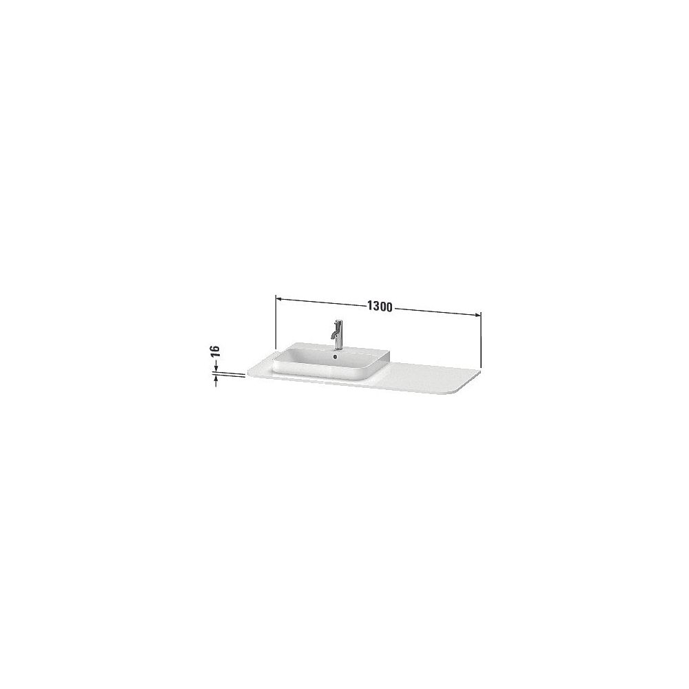 Duravit Happy D.2 Konsole 550x1300x16mm, L, Taupe SM, ohne Konsolenträger, 1 Aussc... DURAVIT-HP031KL8383 4067116022599 (Abb. 3)